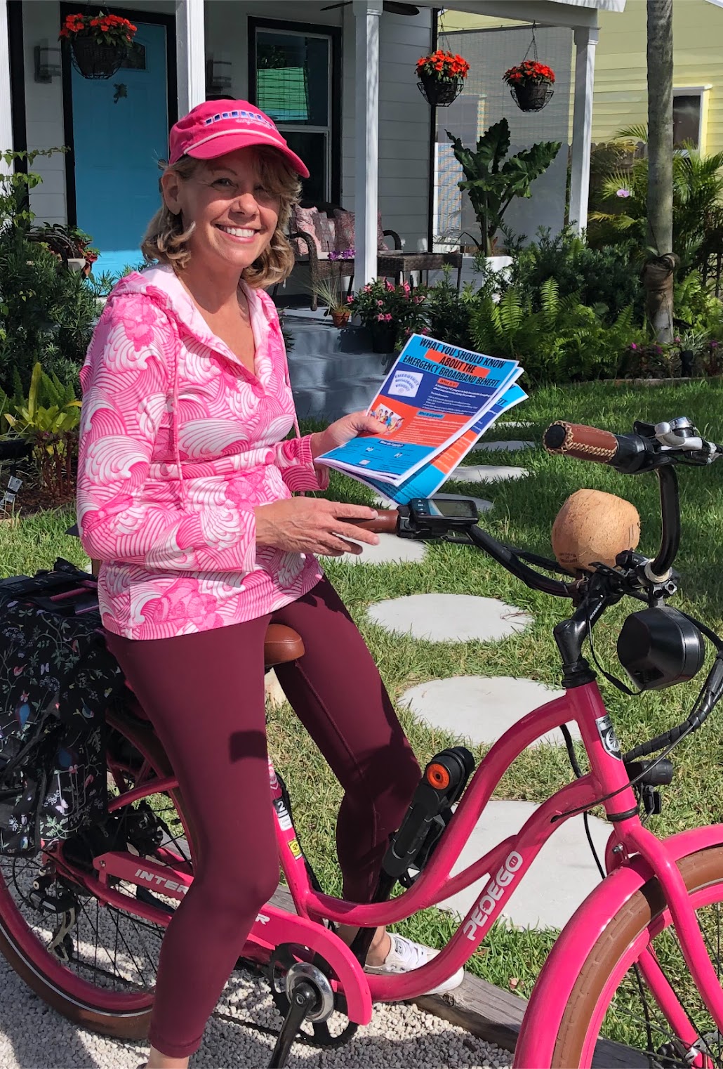 Lisa Gustinelli on her bicycle in Belle Glade, Florida