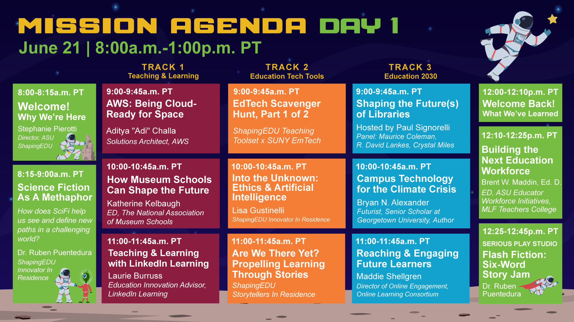 Space Camp Agenda | Day 1