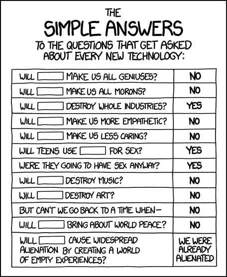 The threat of new technology by xkcd