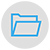Icon showing a circle containing an open file folder
