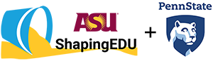 ASU ShapingEDU Logo and Penn State Logo