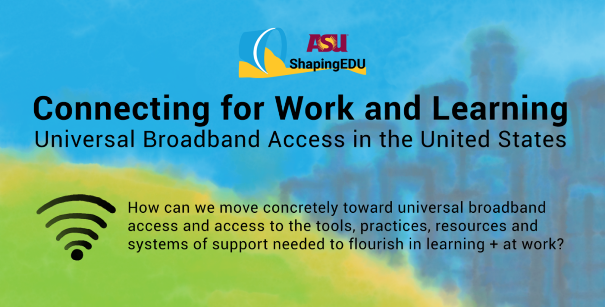 Graphic image for ShapingEDU "Connecting for Work and Learning" broadband-access initiative